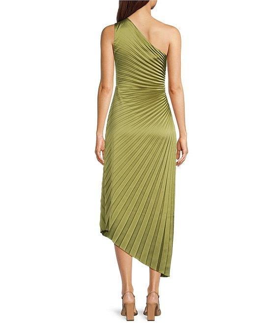 Belle by Badgley Mischka Kelsey Sleeveless One Shoulder Asymmetric Fit and Flare Dress Product Image