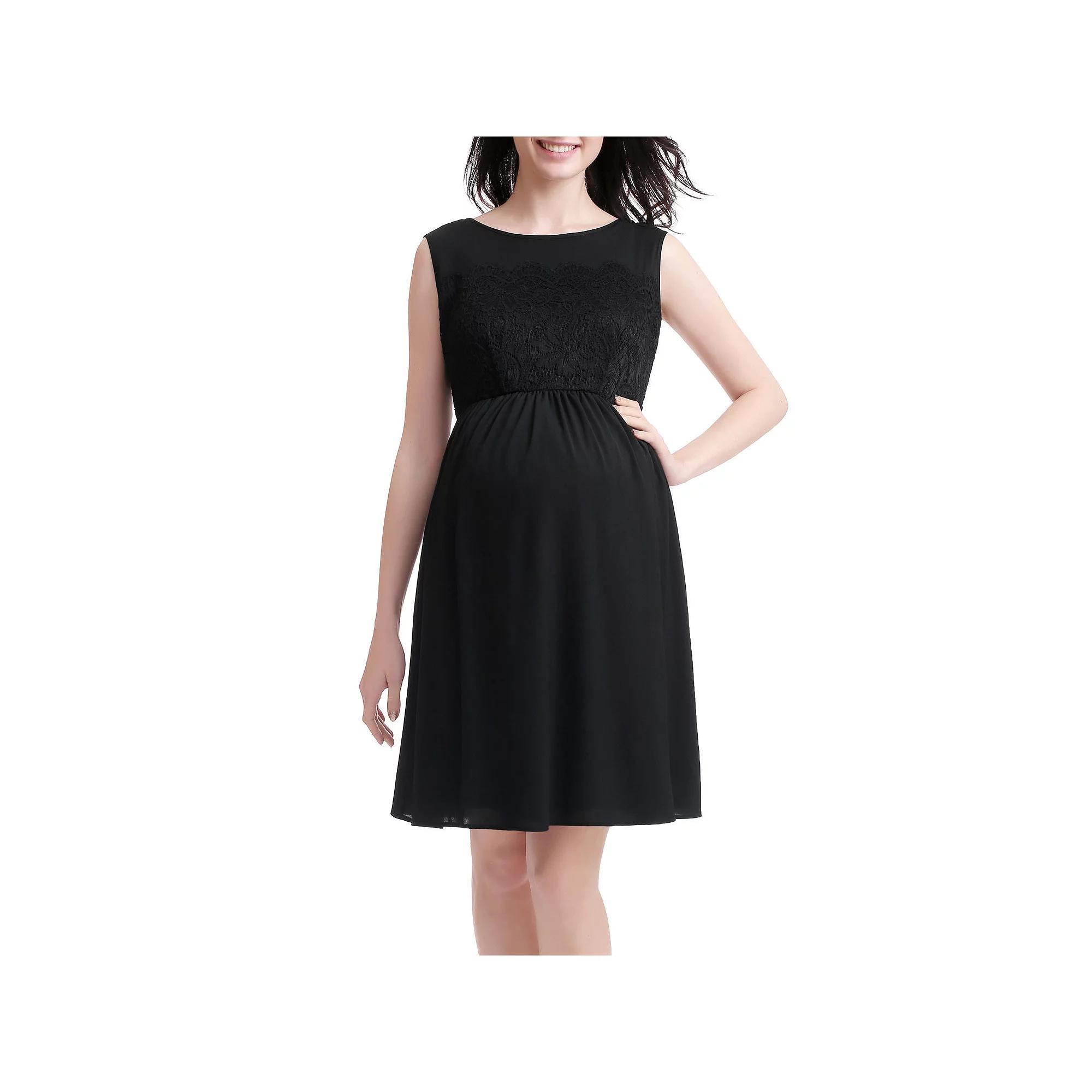Maternity Pokkori Lace Skater Dress, Women's, Size: Large-Mat, Black Product Image