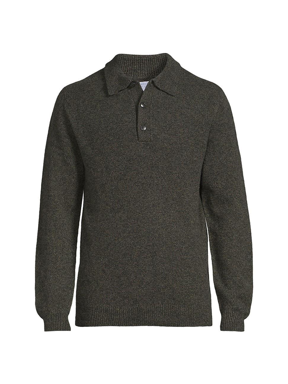 Mens Long-Sleeve Lambswool Polo Shirt Product Image
