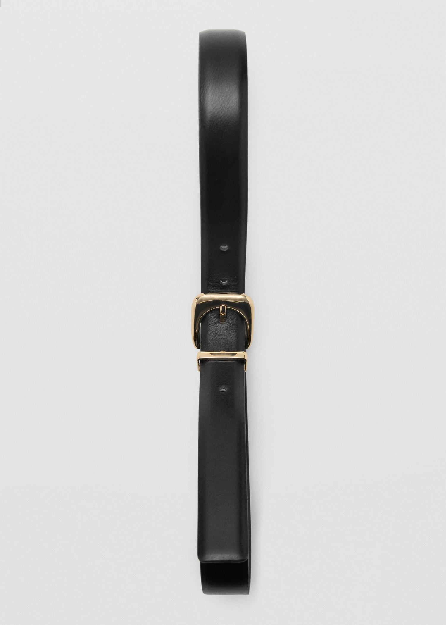 Leather effect belt with buckle - Women | MANGO USA Product Image