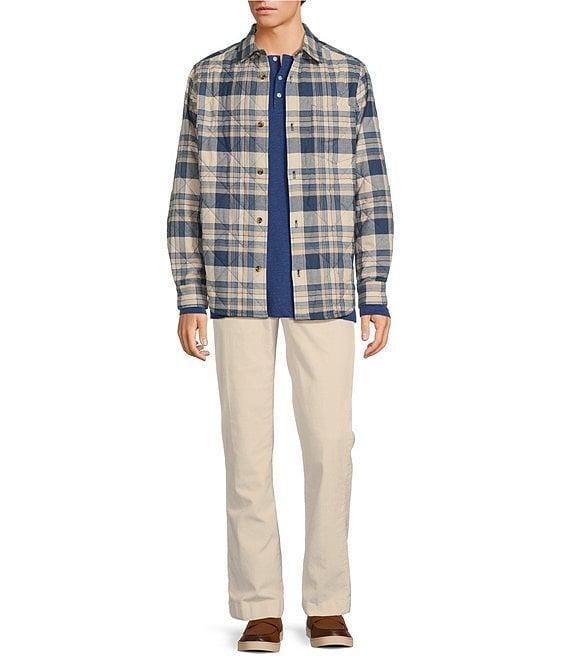 Roundtree & Yorke Long Sleeve Quilted Medium Plaid Shirt Jacket Product Image