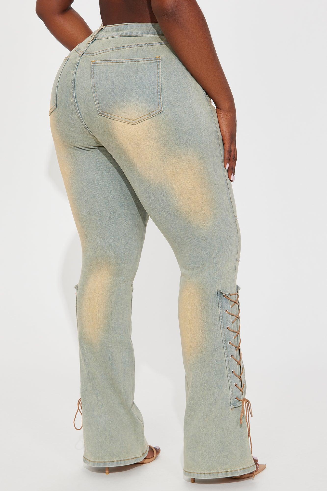 Tongue Tied Tinted Flare Jeans - Vintage Wash Product Image