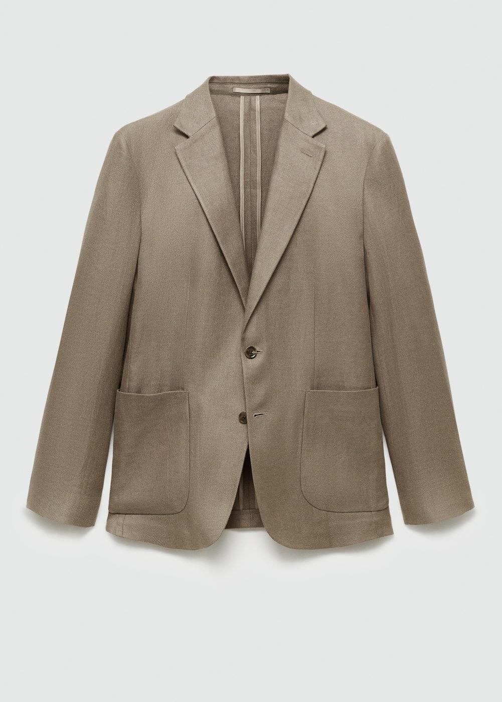 100% linen slim fit blazer - Men | MANGO USA Product Image