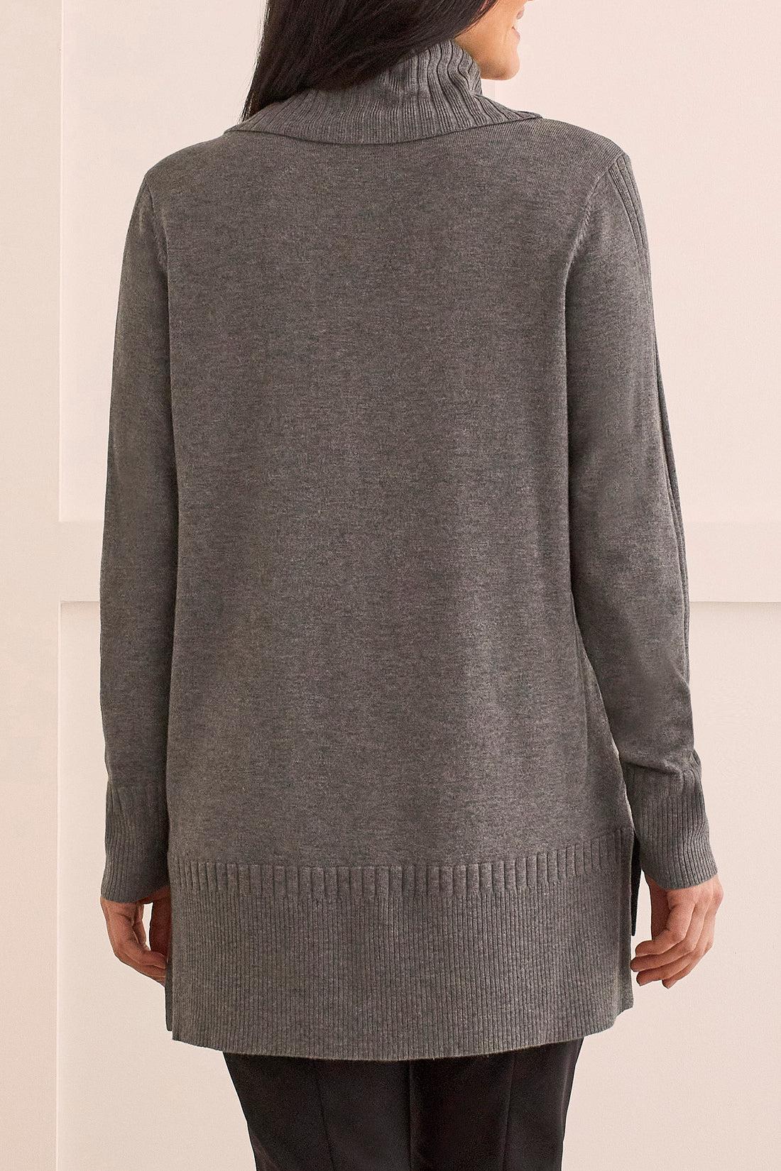 Tribal Long Sleeve Cowl Neck Tunic Sweater Product Image