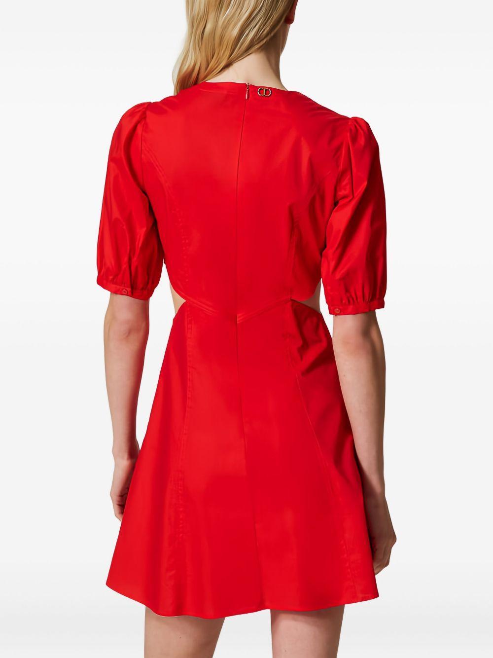 cutout puff-sleeve mini dress Product Image