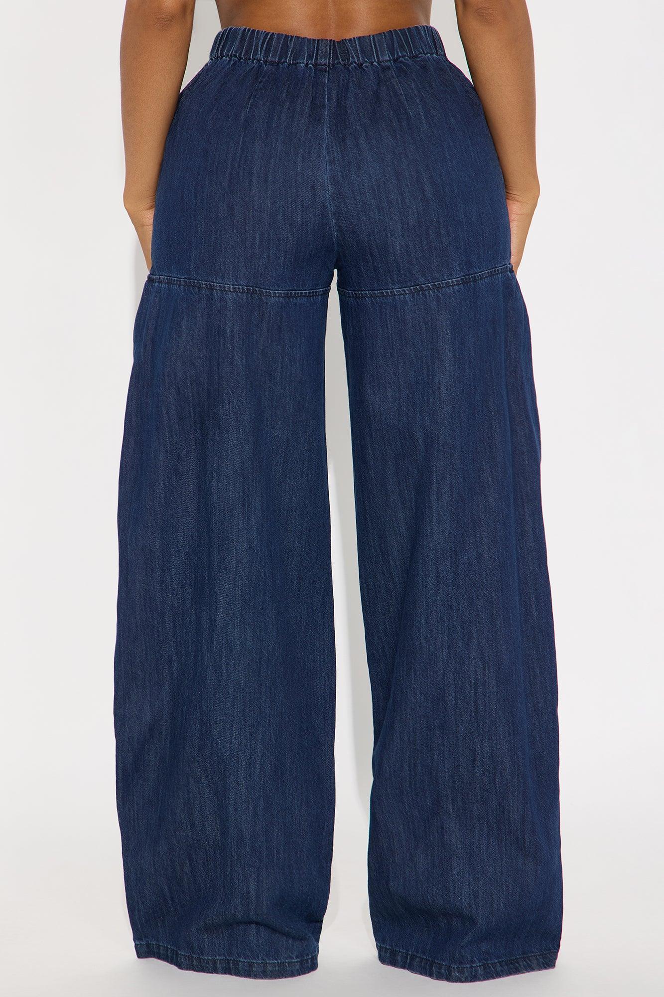 Brigantine Pull On Wide Leg Jeans - Dark Wash Product Image