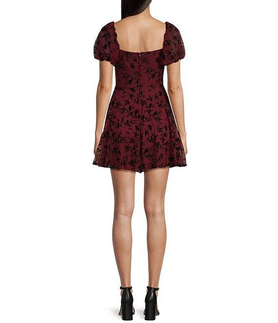B. Darlin Short Puff Sleeve Sweetheart Skater Dress Product Image