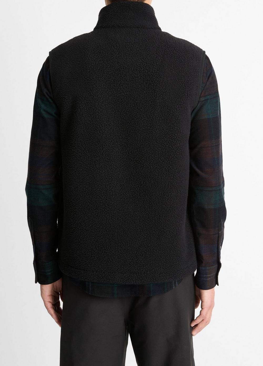 Mens Teddy Fleece Vest, Black, Size XL Vince Product Image