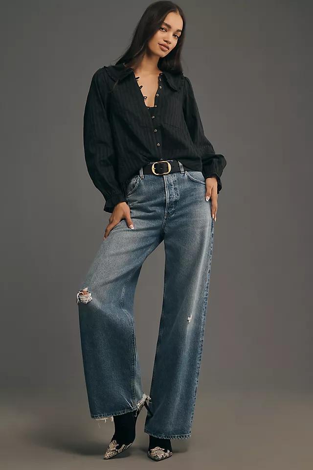 The Keira Collared Button-Front Blouse by Pilcro: Long-Sleeve Edition Product Image