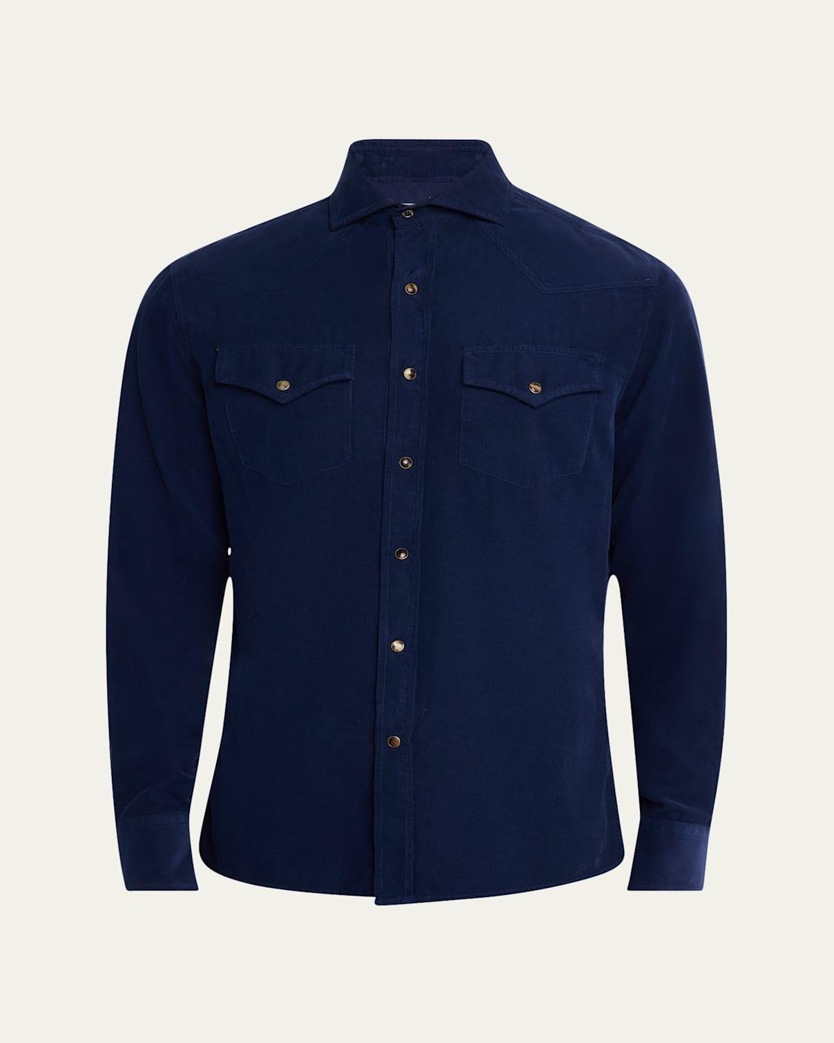 Mens Cotton Corduroy Western Shirt Product Image
