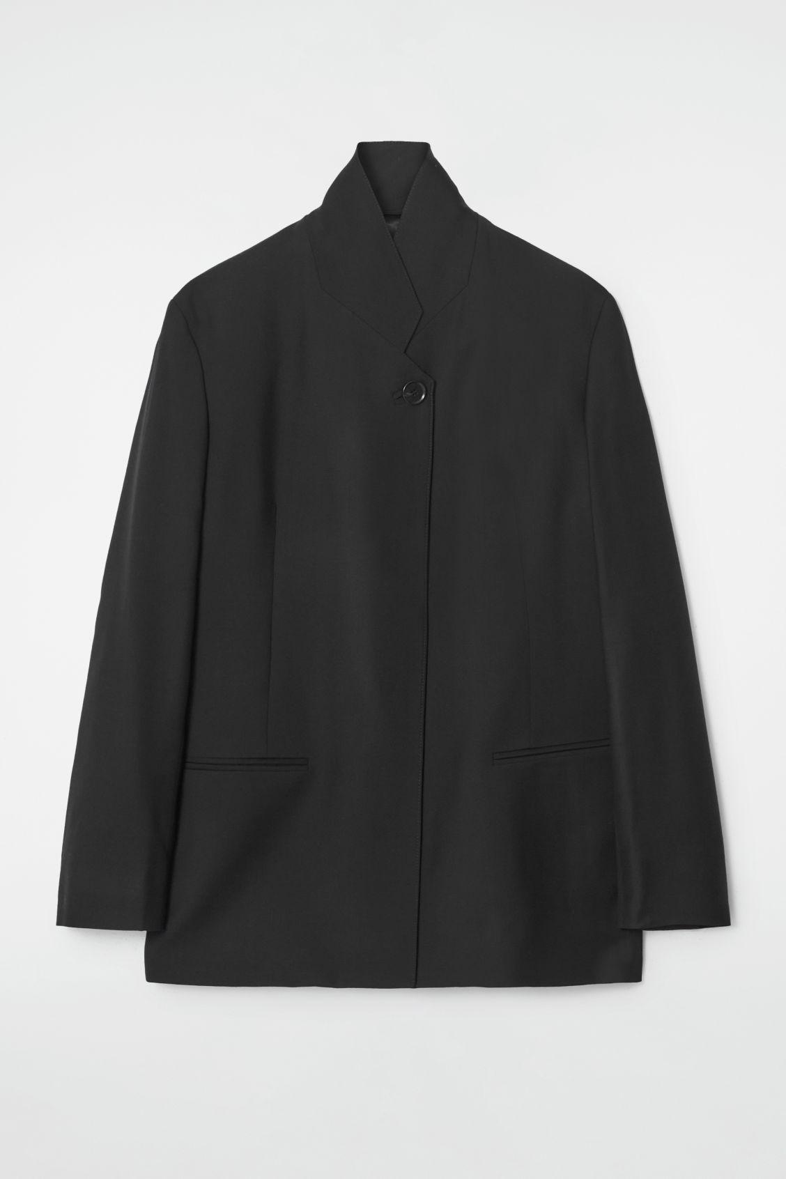 STAND-COLLAR WOOL BLAZER Product Image