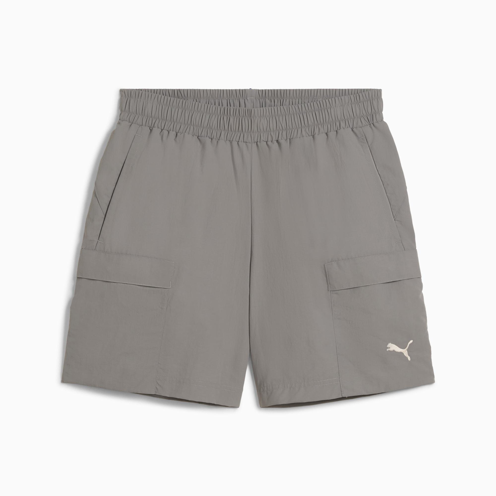 PUMA WARDROBE ESSENTIALS Men's Relaxed 6" Cargo Shorts in Grey Product Image