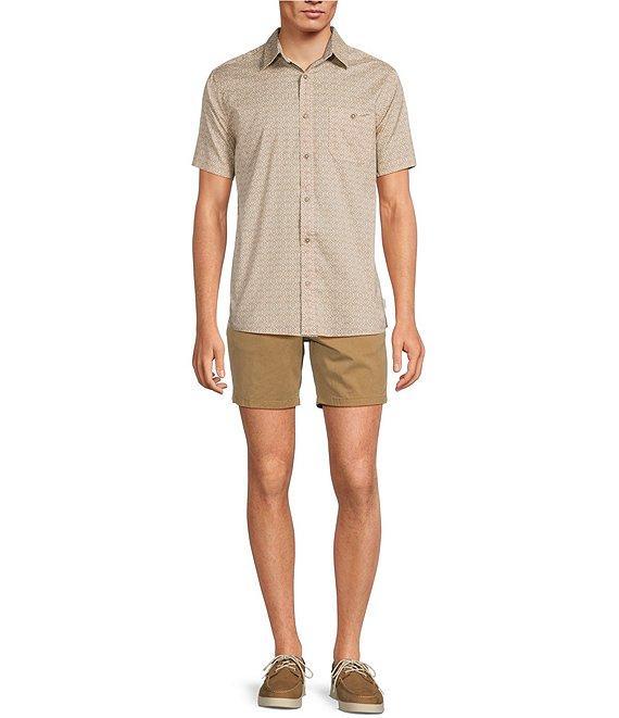 Rowm Short Sleeve Large Embroidered Diamond Print Shirt Product Image