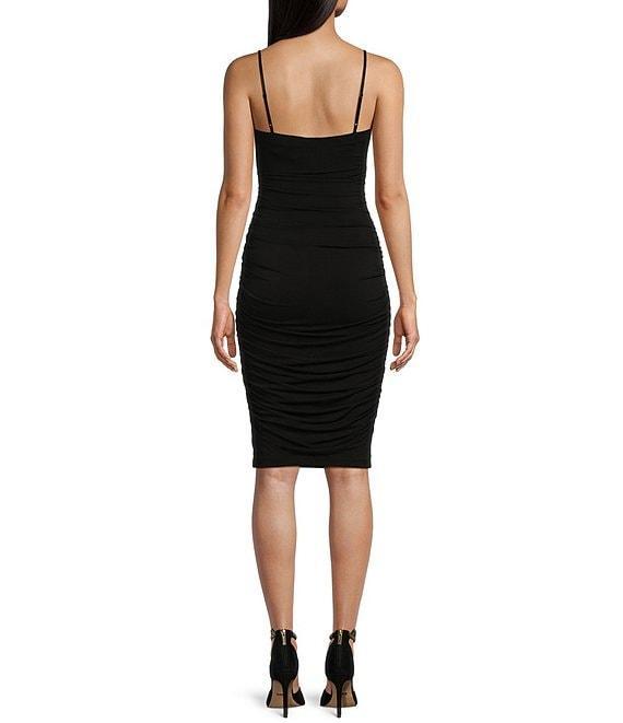 Honey and Rosie Adjustable Straps Short Fitted Shirred Dress Product Image
