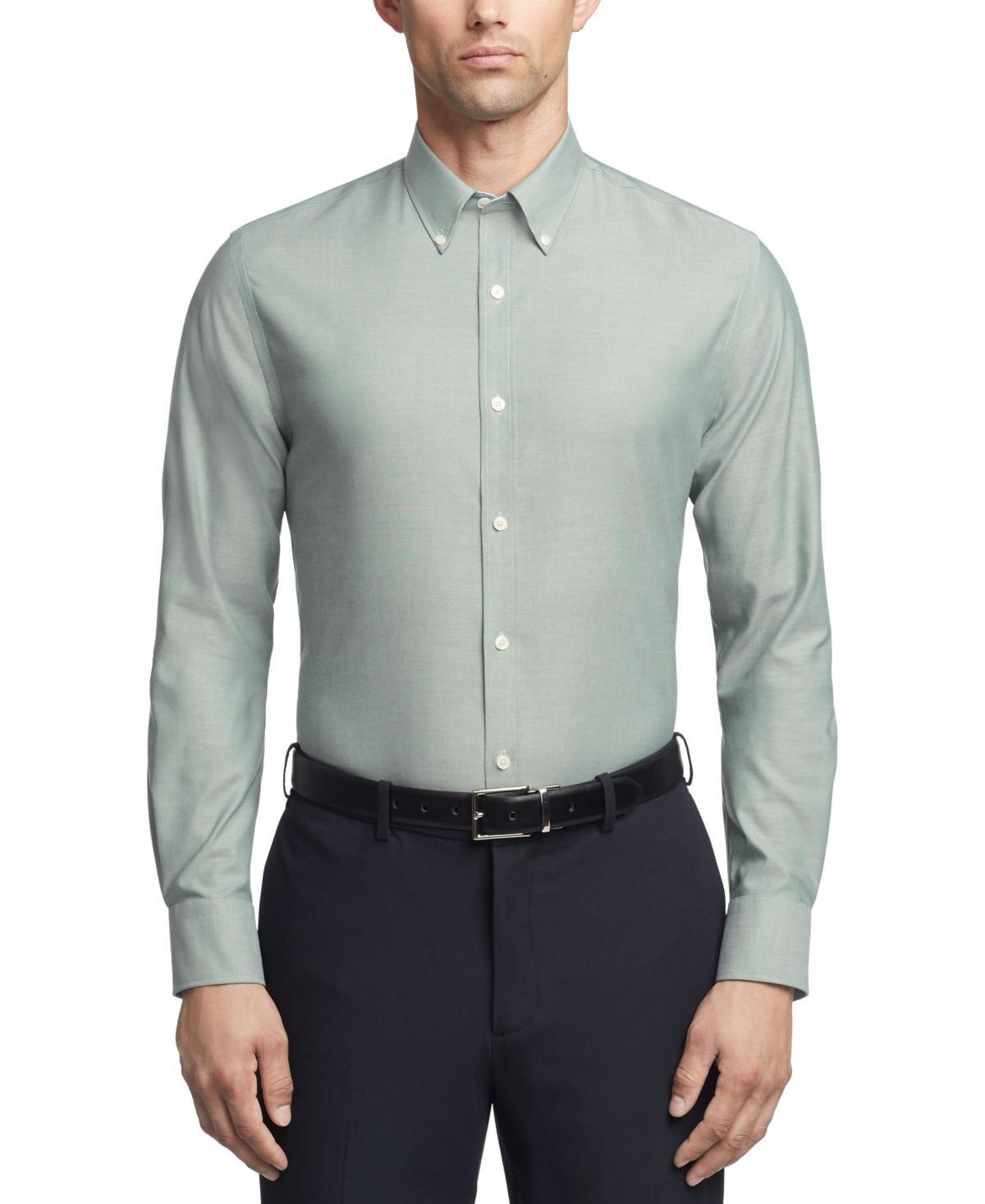 Tommy Hilfiger Mens Flex Slim Fit Wrinkle Free Stretch Pinpoint Oxford Dress Shirt Product Image