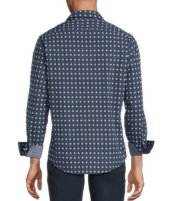 Cremieux Premium Denim Geometric Stretch Long Sleeve Woven Shirt Product Image