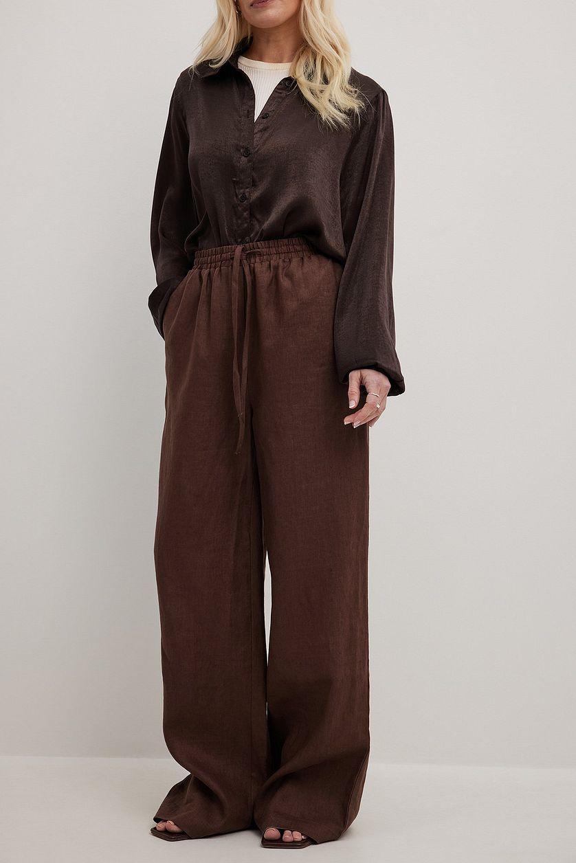 Elastic Waist Linen Trousers Product Image