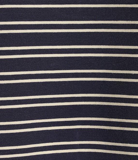 Lucky Brand Sandwash Stripe Contrast Trim Crew Neck Short Dolman Sleeve Top Product Image
