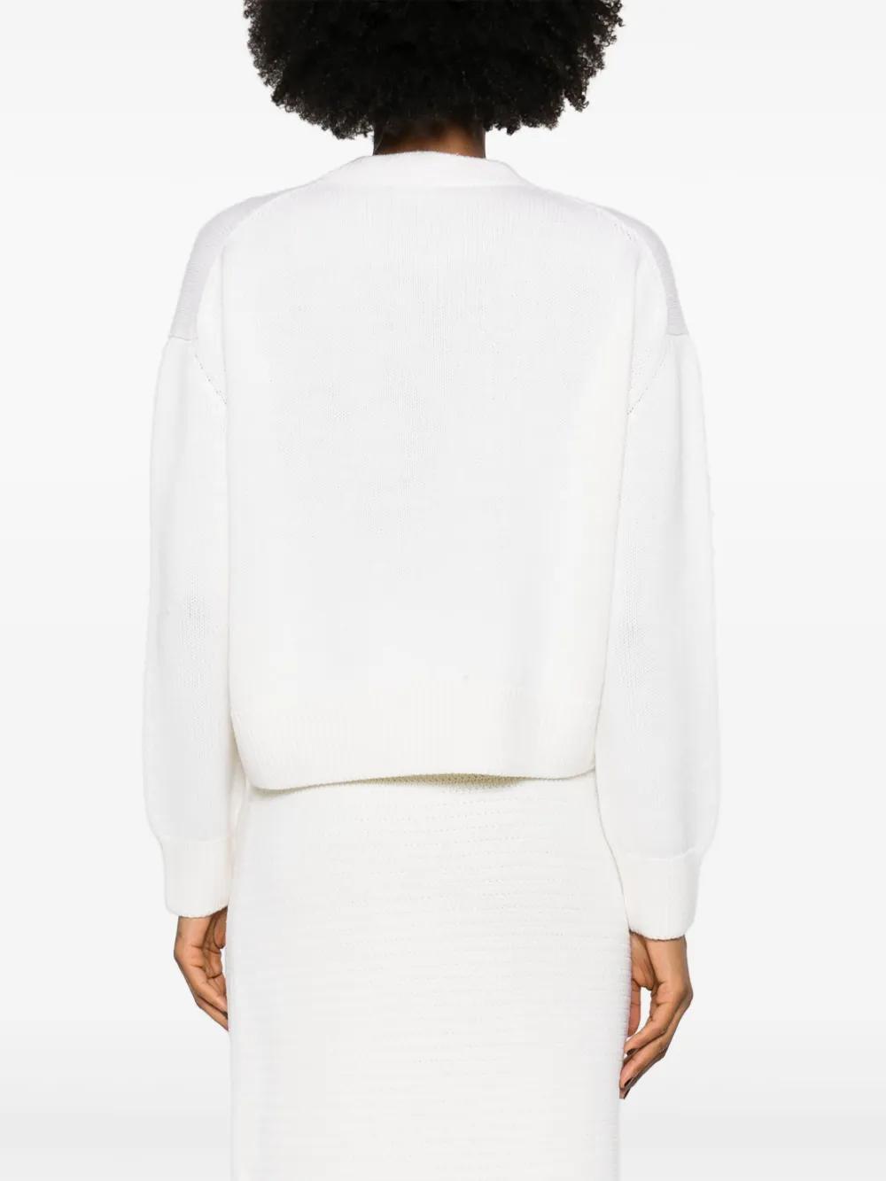 FABIANA FILIPPI Crew-neck Merino Jumper In White Product Image