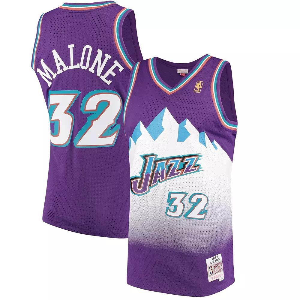 Men's Mitchell & Ness Karl Malone Purple Utah Jazz 1996-97 Hardwood Classics Swingman Jersey, Size: Small, Jaz Purple Product Image