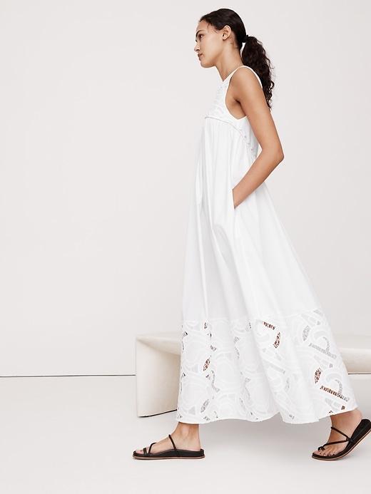 Embroidered Cotton Poplin Maxi Dress Product Image