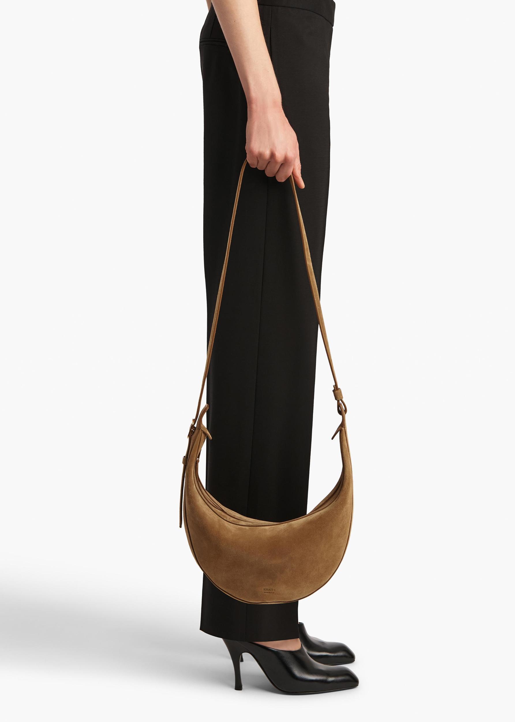 Small Augustina Crossbody Bag in Mud Suede Product Image