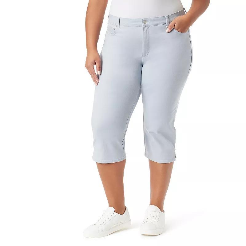 Plus Size Gloria Vanderbilt Amanda Capris, Womens Mineral Green Product Image