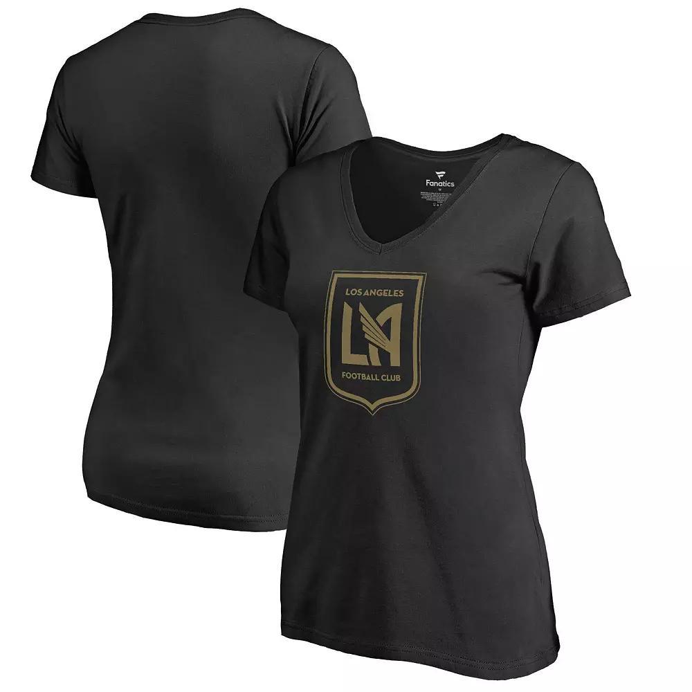 Women's Fanatics Branded Black LAFC Logo Primary V-Neck T-Shirt, Size: 2XL, Lfc Black Product Image