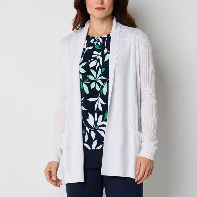 Liz Claiborne Tall Womens Long Sleeve Open Front Cardigan Product Image