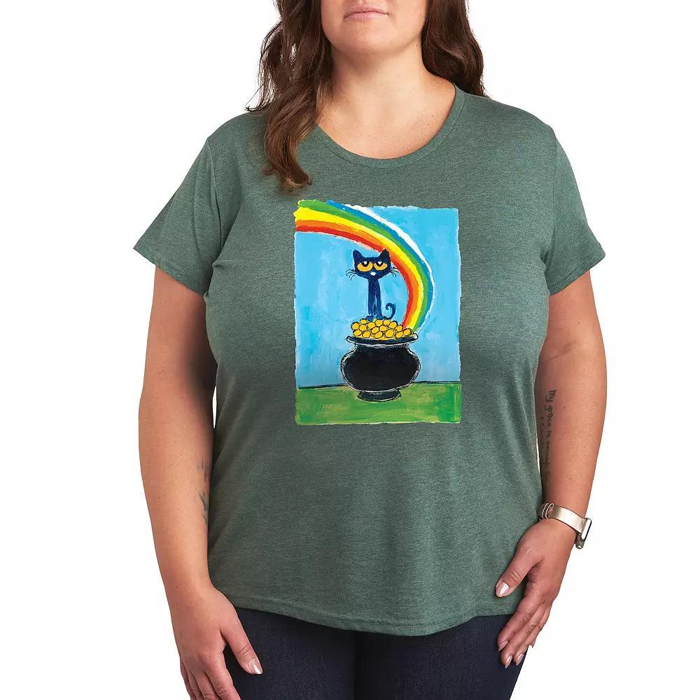 Plus Friends Christmas Stockings Graphic Tee, Womens Grey Juniper Product Image