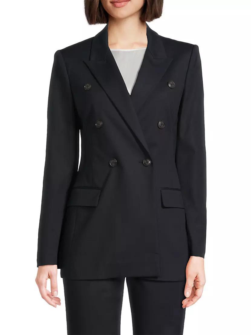 Cotton-Blend Double-Breasted Blazer Product Image