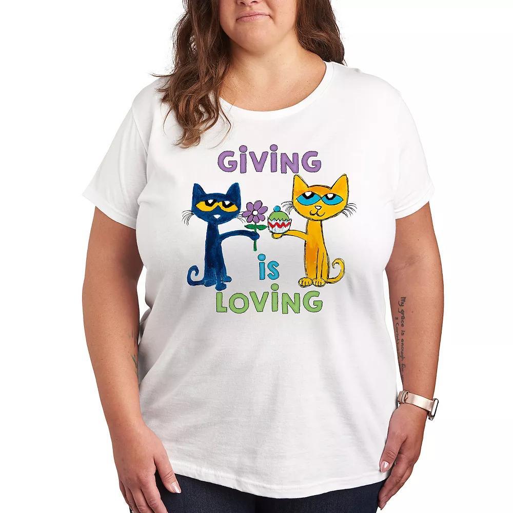 Plus Pete the Cat Giving Is Loving Graphic Tee, Womens Product Image