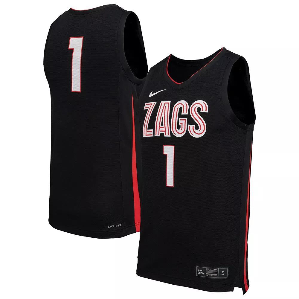 Mens Nike Black Gonzaga Bulldogs Replica Basketball Jersey Product Image