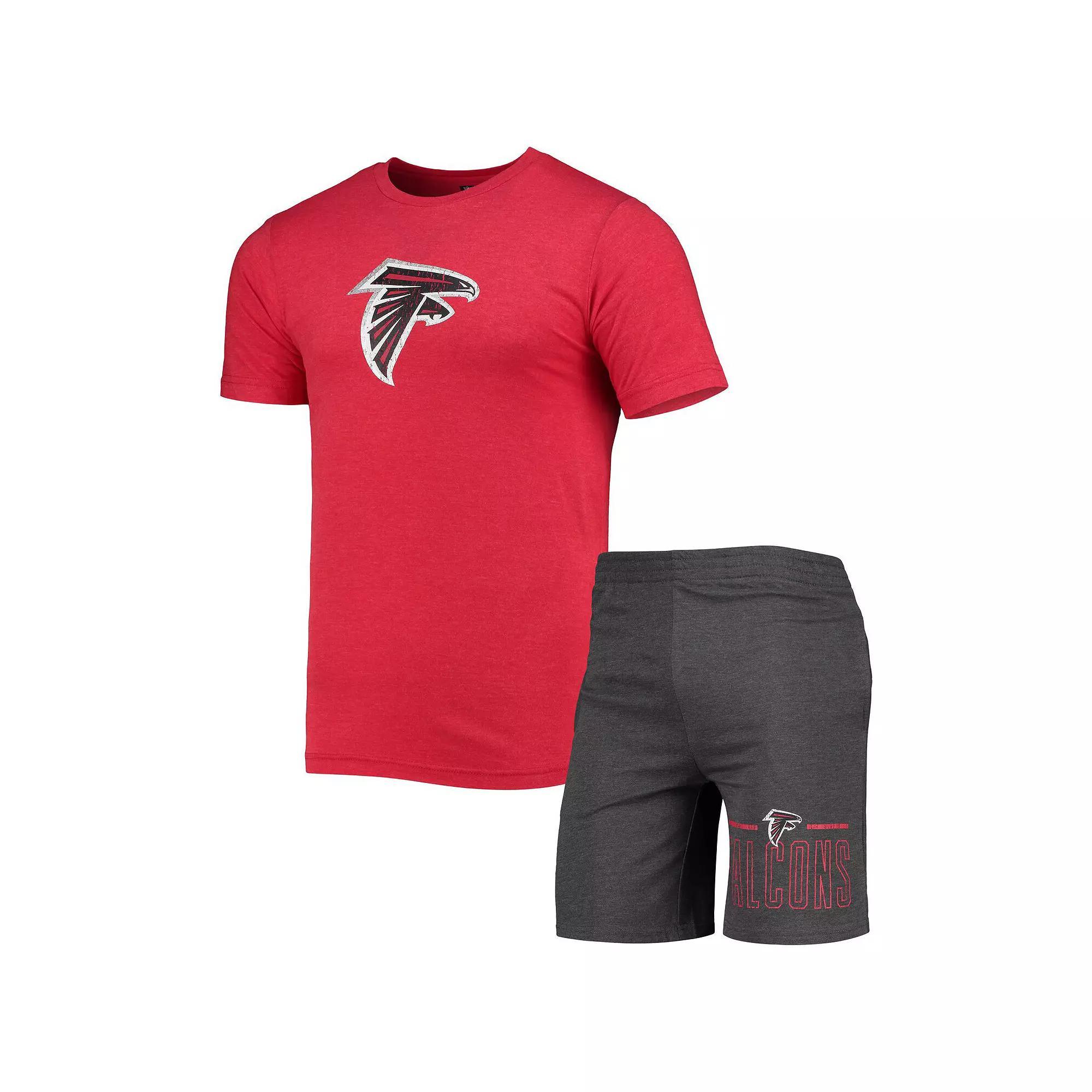 Mens Concepts Sport Charcoal/Red Atlanta Falcons Meter T-Shirt & Shorts Sleep Set Product Image
