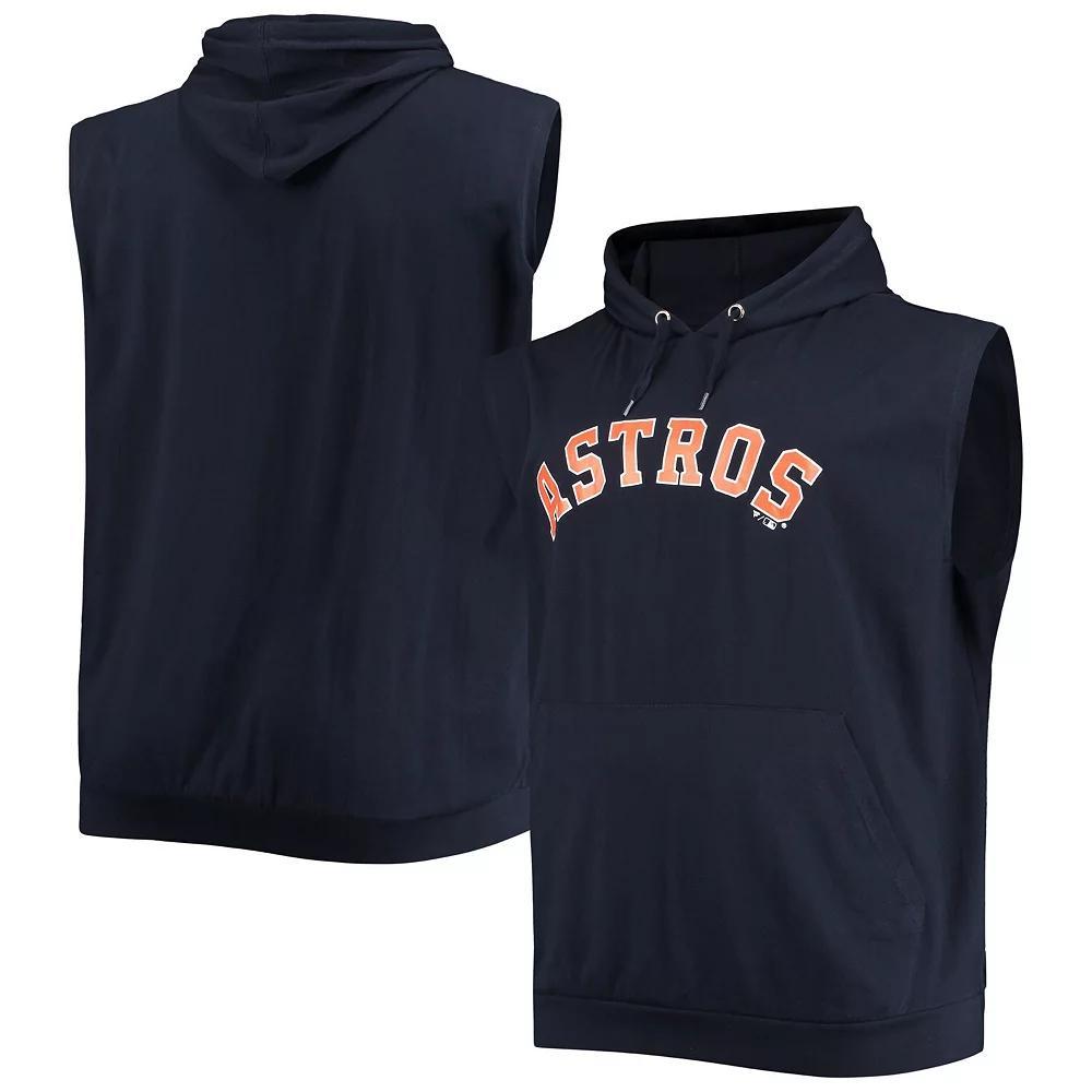 Men's Navy Houston Astros Jersey Muscle Sleeveless Pullover Hoodie, Size: 2XB, Blue Product Image