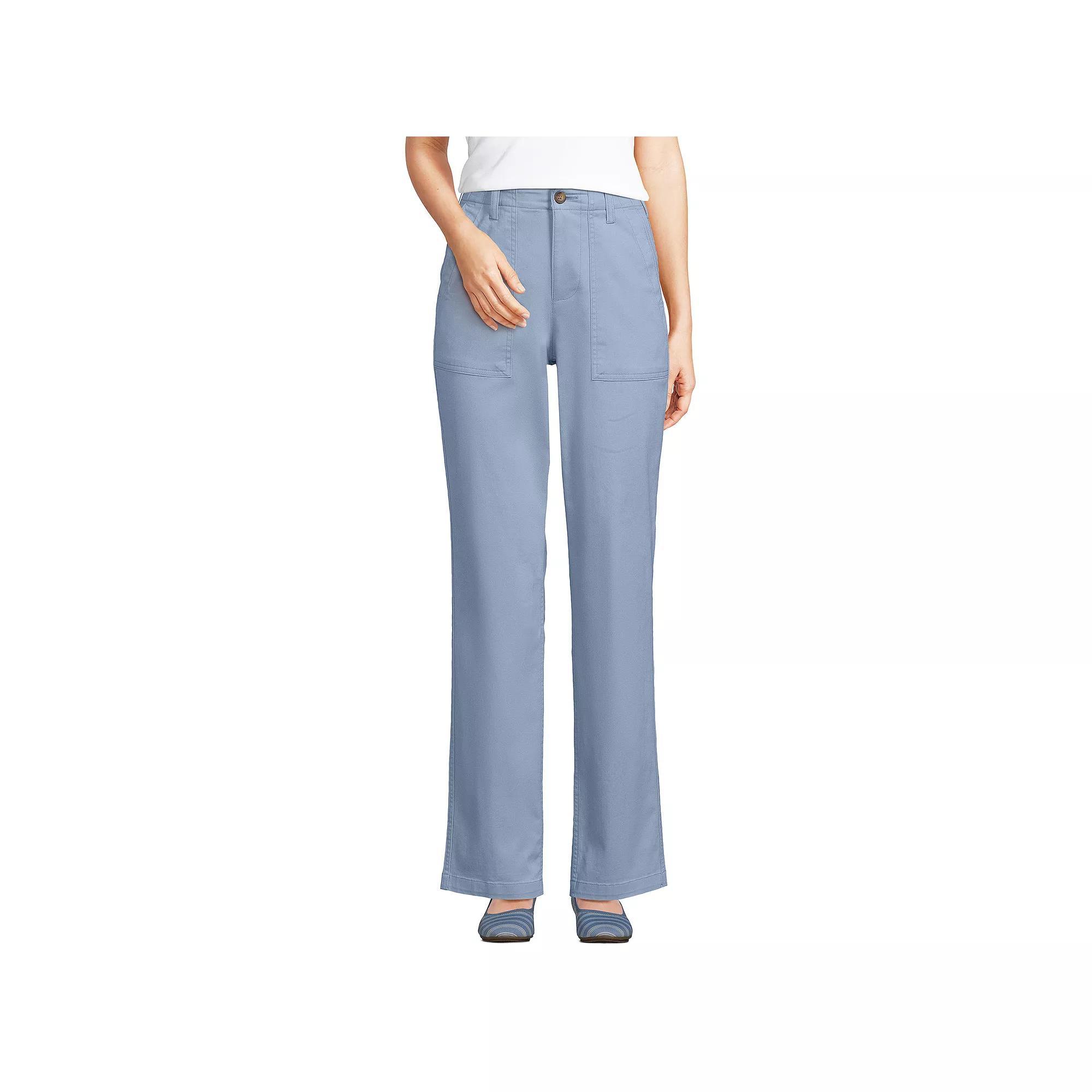 Women's Lands' End High Rise Chino Utility Pants, Size: 6, Pale Grey Blue Product Image