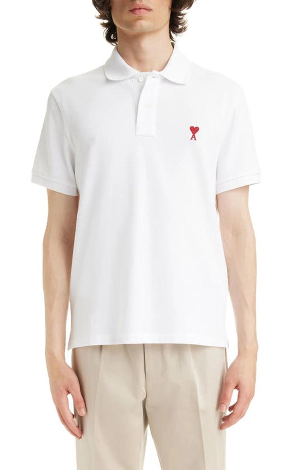 White Cotton Ami de Coeur Polo Product Image