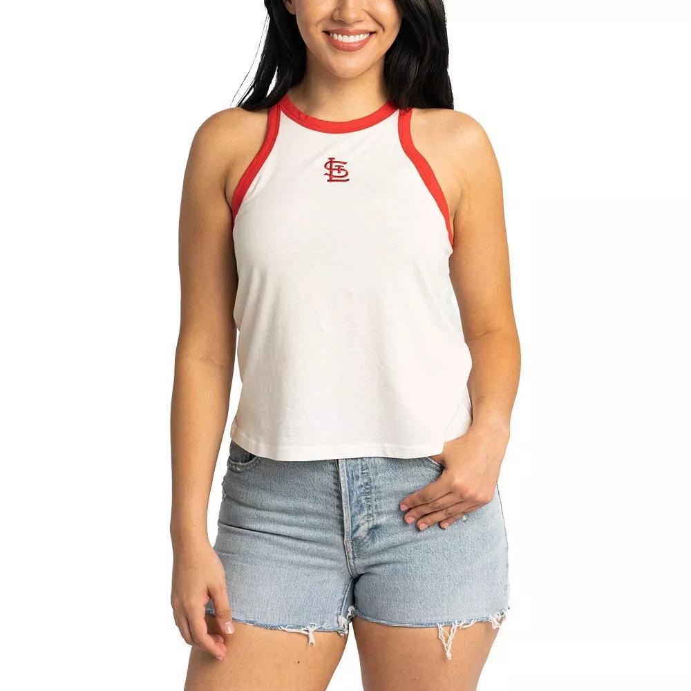 Women's Lusso White St. Louis Cardinals Jane Tank Top, Size: Medium Product Image