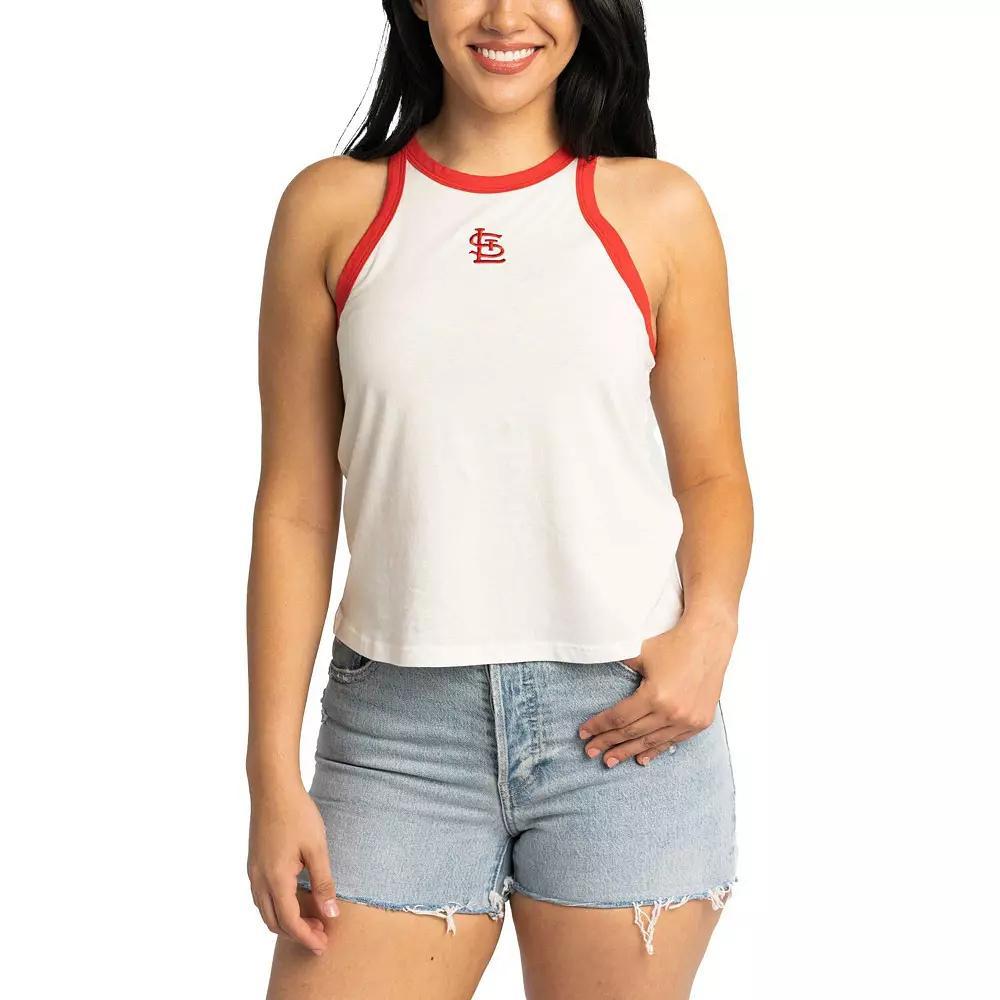 Women's Lusso White St. Louis Cardinals Jane Tank Top, Size: Medium Product Image