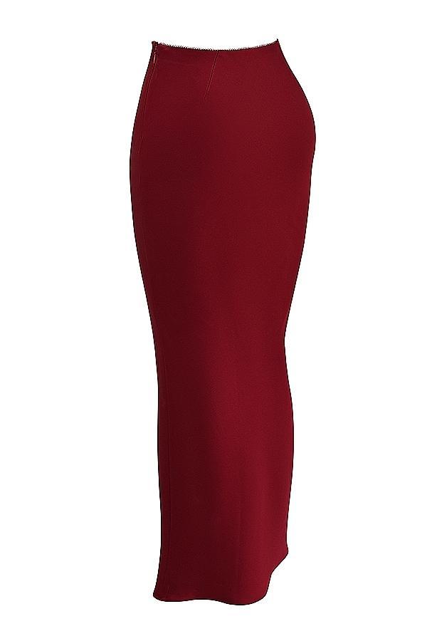 Sydel Ruby Satin Bias Cut Maxi Skirt Product Image