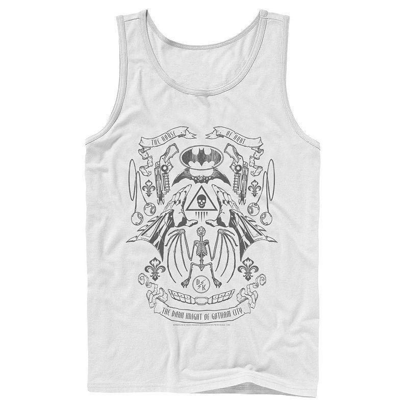Men's Batman Utility Belt Collage Line Art Tank Top, Size: Large, Athletic Grey Product Image