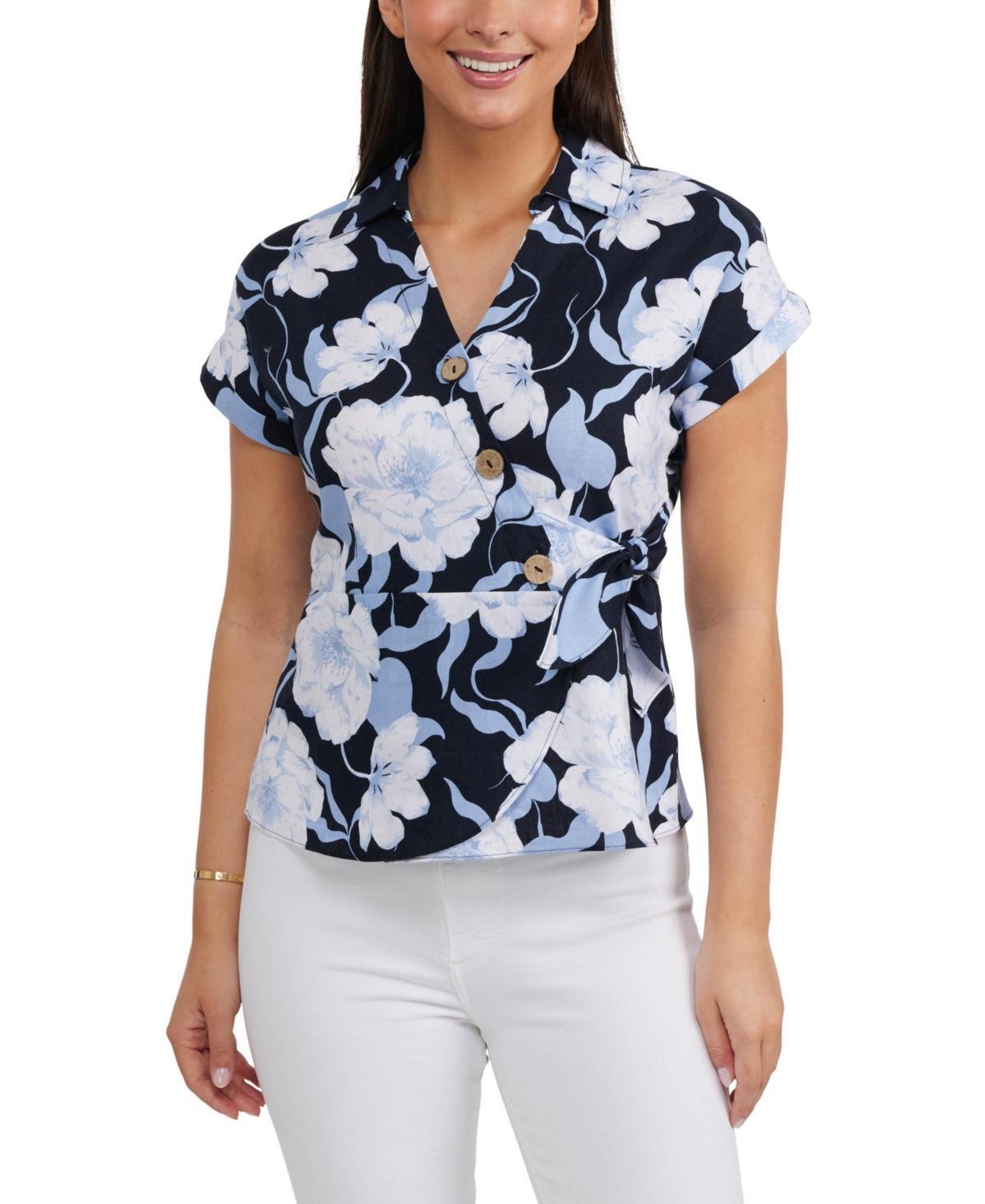Ellen Tracy Womens Cross Over Top with Side Tie Product Image