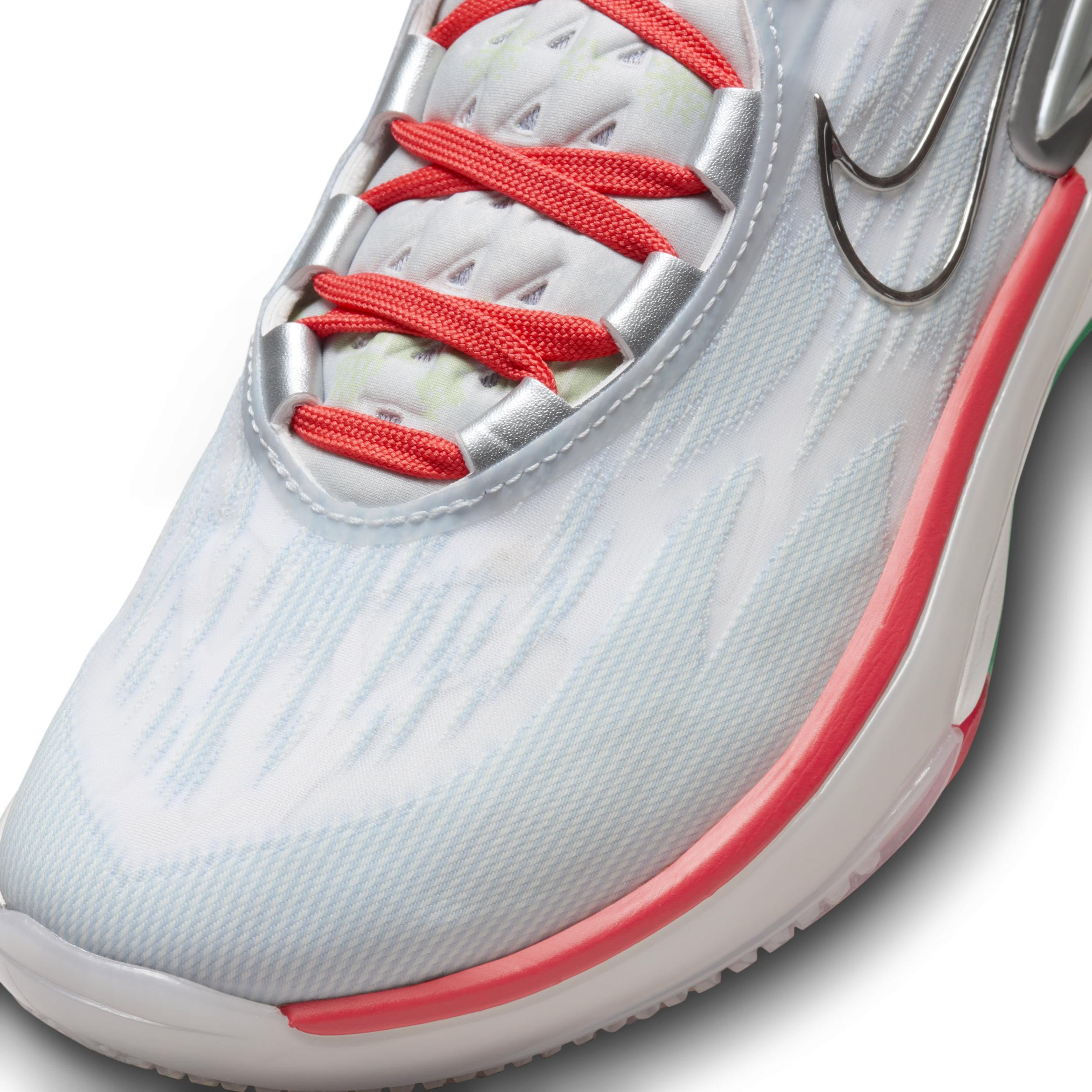 Nike Mens Air Zoom G.T. Cut 2 - Basketball Shoes Silver/Red Product Image