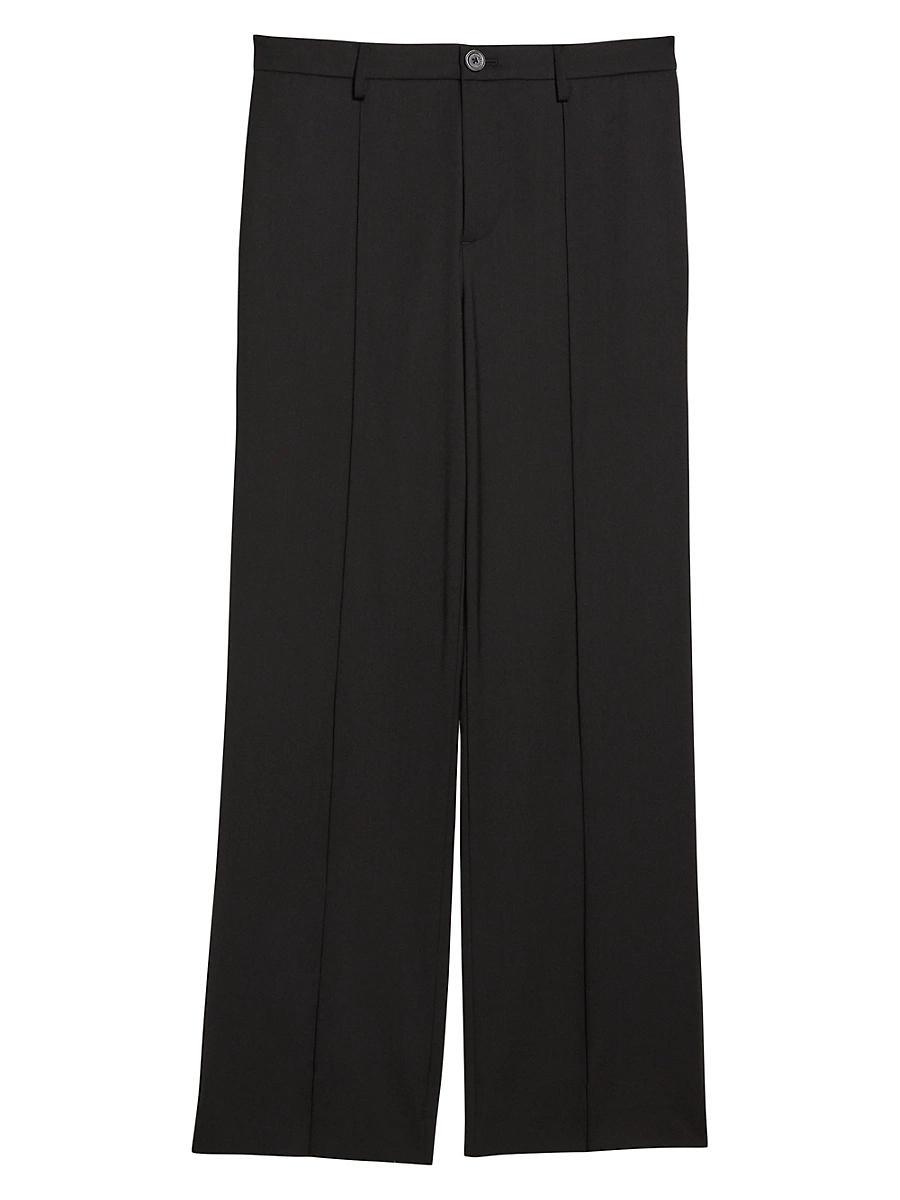 Mens Relaxed-Fit Pleated Suit Trousers Product Image
