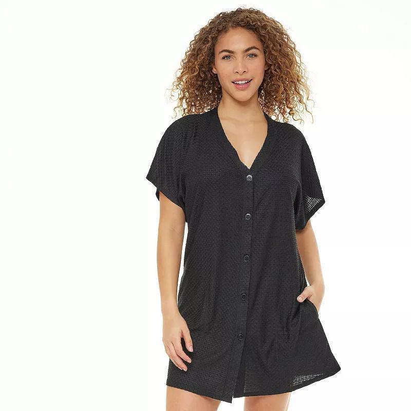 Women's Jordan Taylor Waffle-Weave Swim Cover-Up, Size: Large, White Product Image