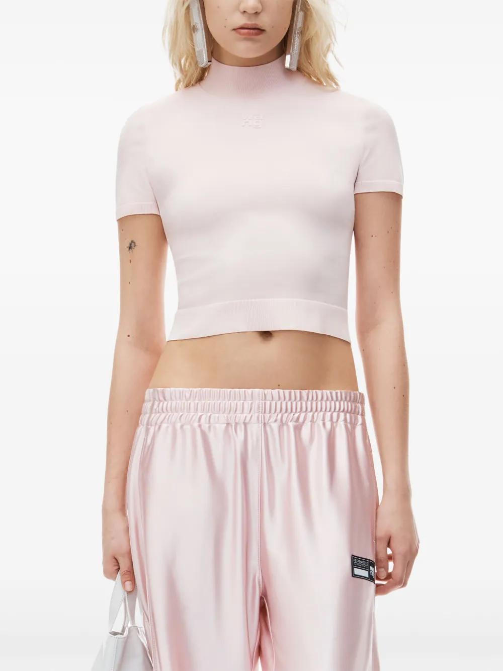 logo-embossed knitted top Product Image
