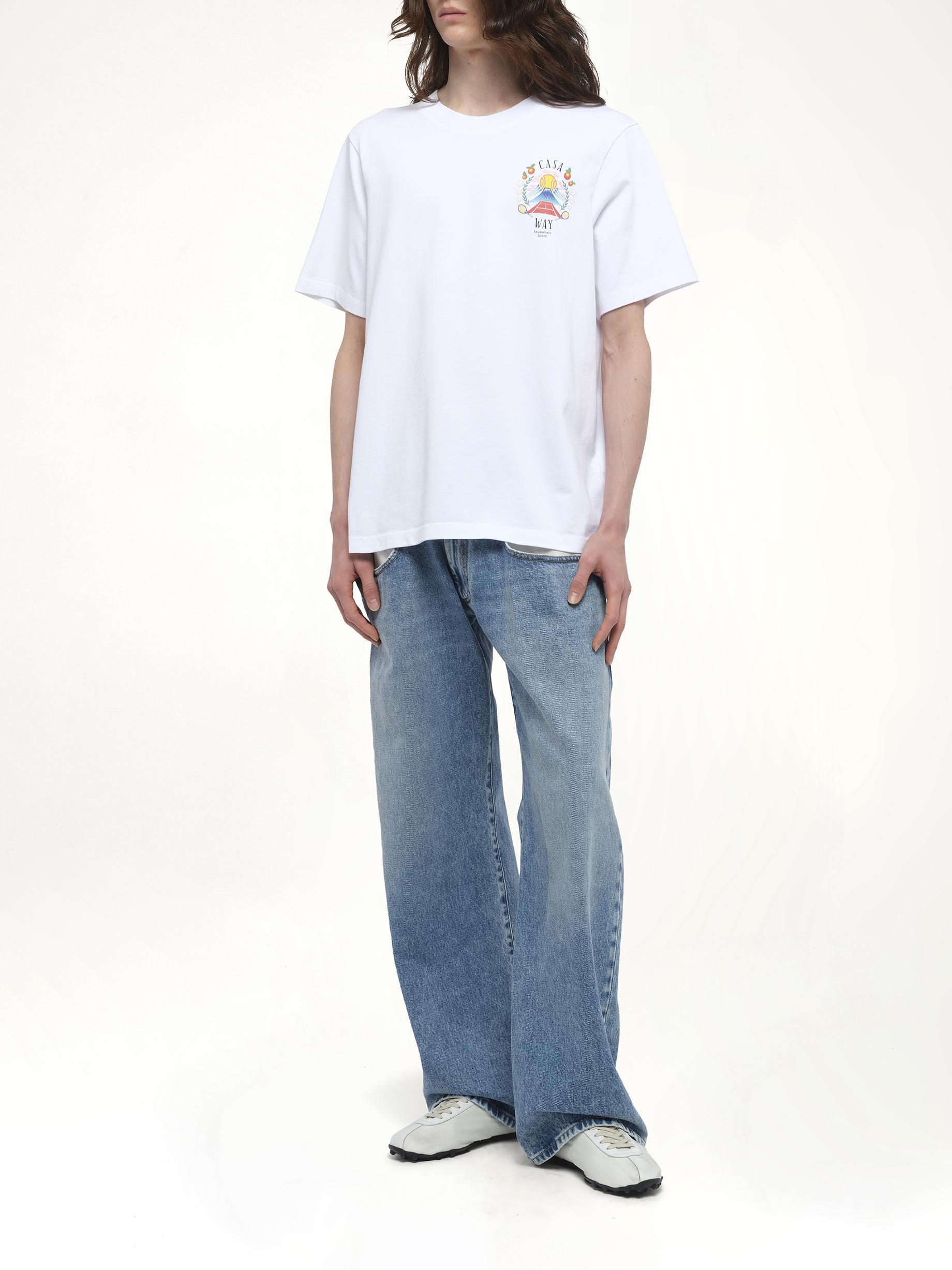 CASABLANCA Mens Casa Way Mountain Graphic-print Cotton-jersey T-shirt Xxxl In White Product Image