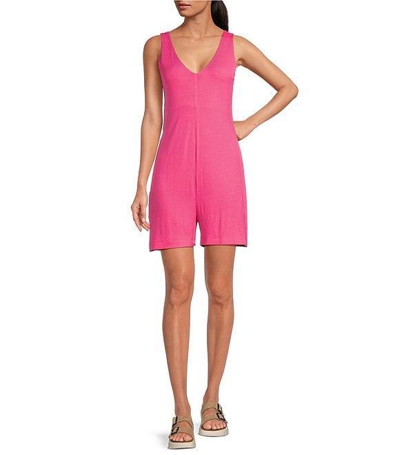 Every Sleeveless V-Neck Knit Romper Product Image