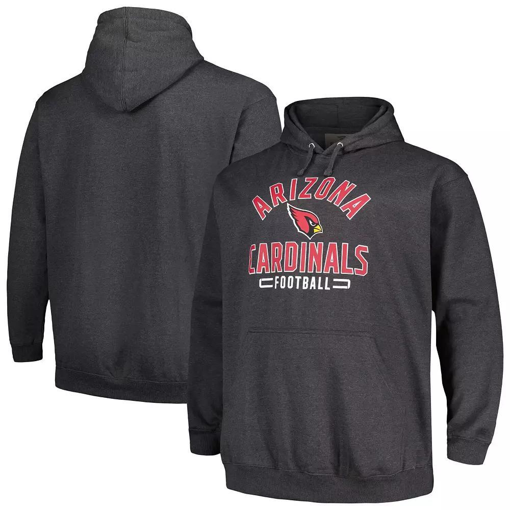 Men's Fanatics Branded Heather Charcoal Arizona Cardinals Big & Tall Pullover Hoodie, Size: 2XLT Product Image