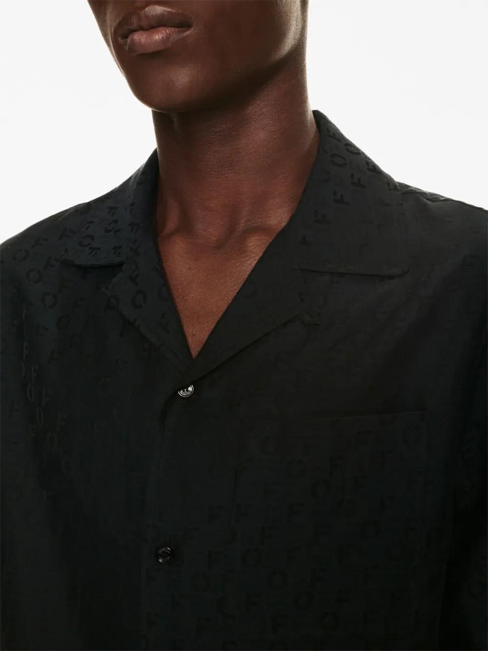 logo-jacquard camp-collar shirt Product Image